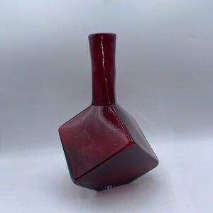 Red Ruby Hand Blown Glass Vase